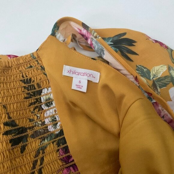 Xhilaration Yellow Floral Mini Dress Size Small - Picture 6 of 8